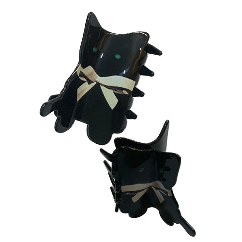 黒猫のバンズクリップ